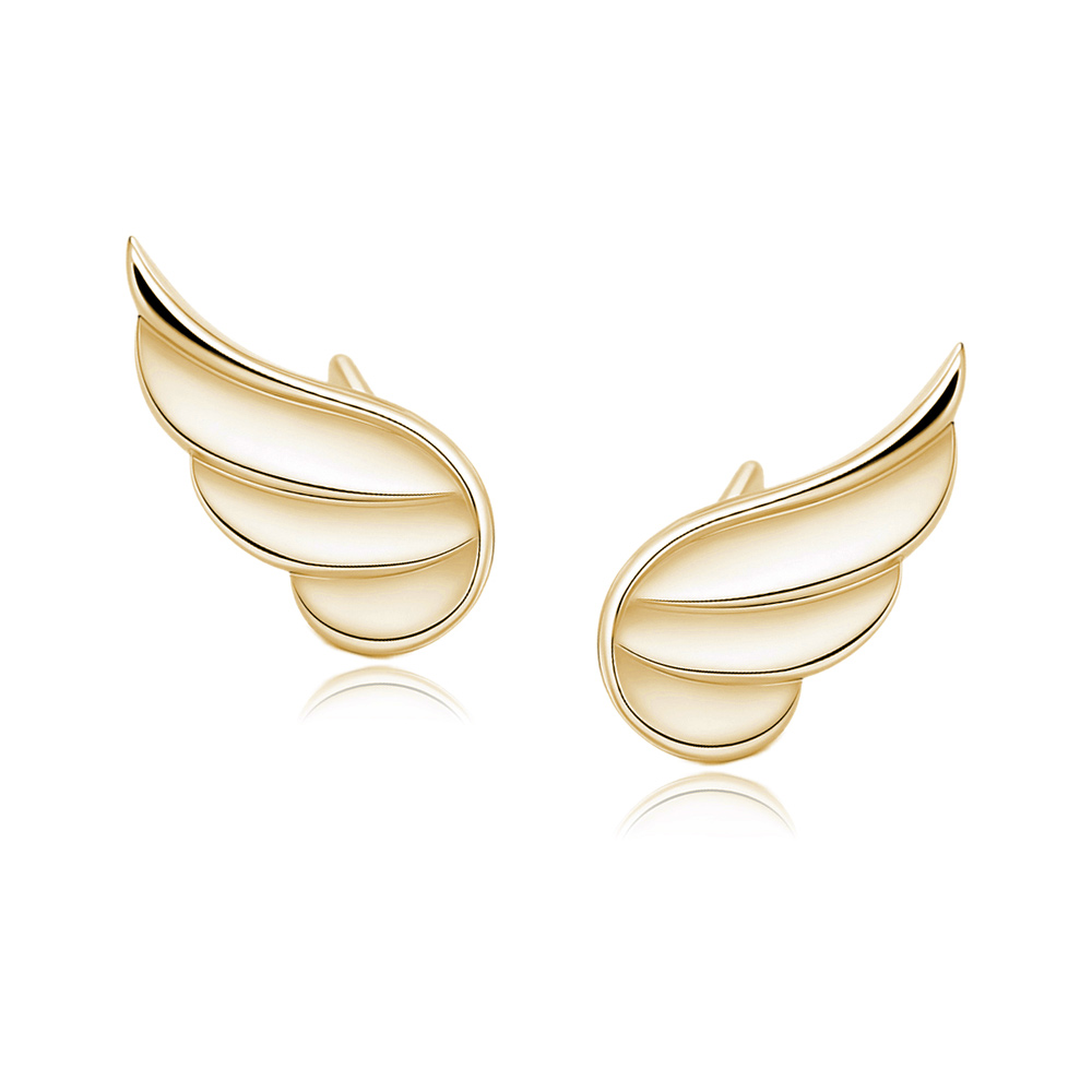 Cercei argint placati cu aur galben aripi DiAmanti Z1679EG-DIA Cercei argint placati cu aur galben aripi DiAmanti Z1679EG-DIA